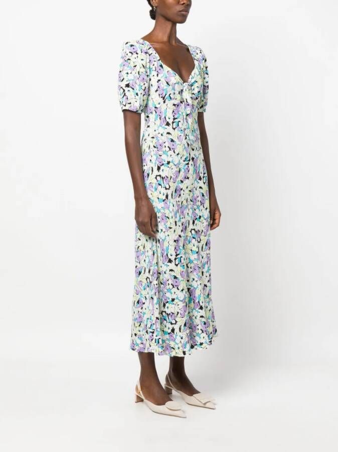 DVF Diane von Furstenberg Mini-jurk met bloemenprint Wit