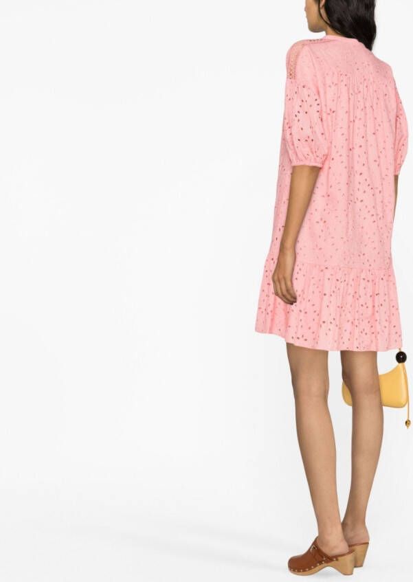 DVF Diane von Furstenberg Mini-jurk met pofmouwen Roze