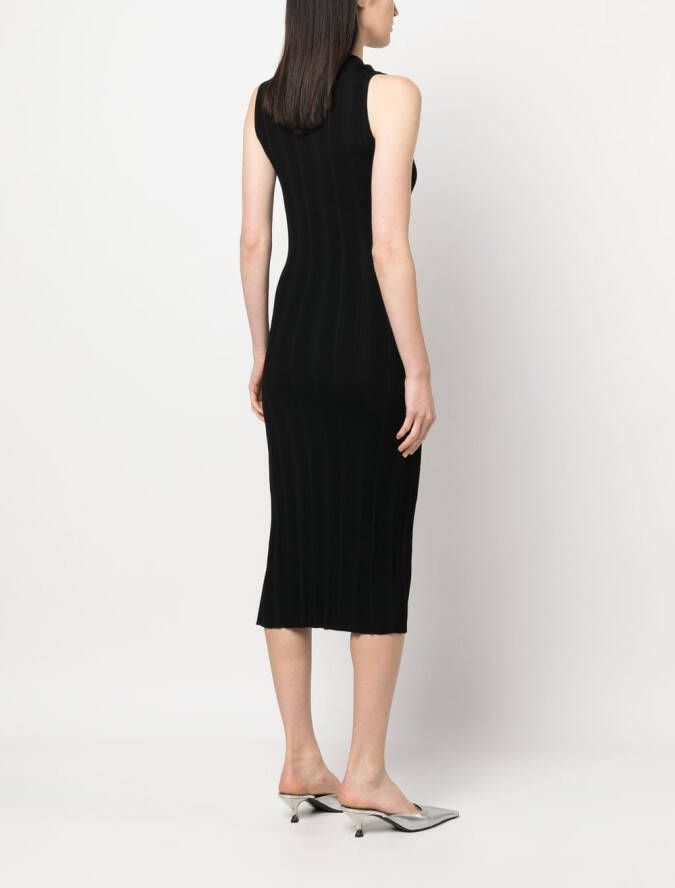 DVF Diane von Furstenberg Mouwloze midi-jurk Zwart
