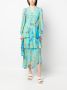 DVF Diane von Furstenberg Gedrapeerde jurk Blauw - Thumbnail 2