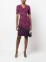 DVF Diane von Furstenberg Intarsia jurk Paars - Thumbnail 2