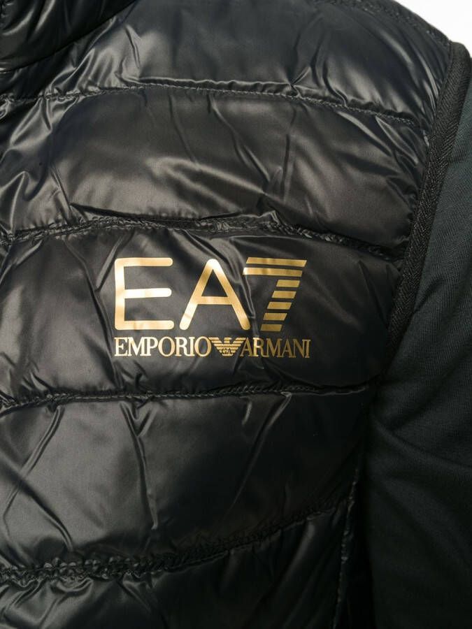 Ea7 Emporio Armani gewatteerde mouwloze vest Zwart