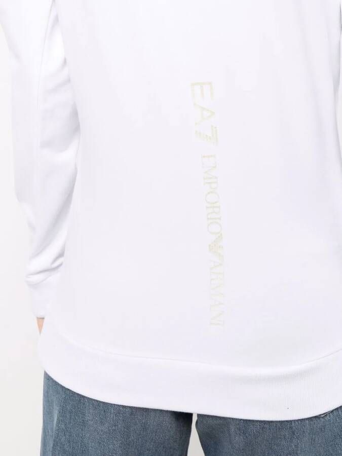 Ea7 Emporio Armani Hoodie met logo-reliëf Wit