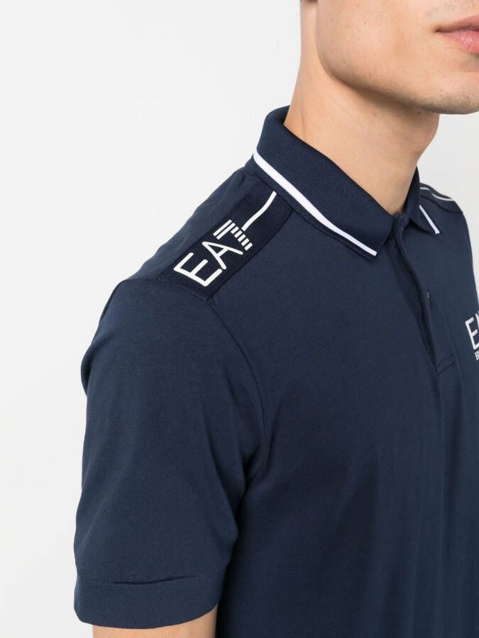 Ea7 Emporio Armani Poloshirt met geborduurd logo Blauw
