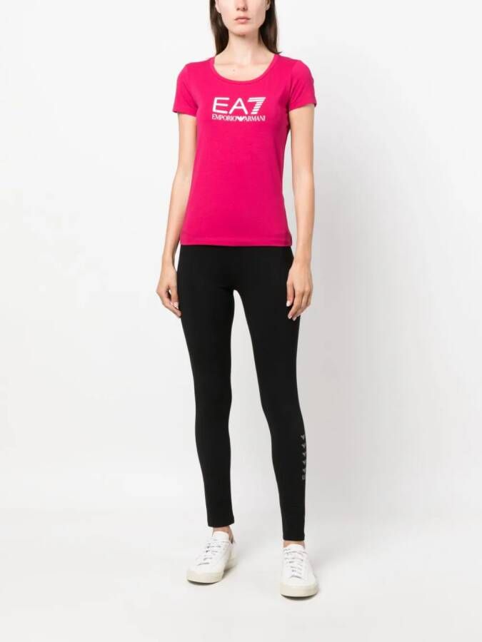 Ea7 Emporio Armani T-shirt met logoprint Roze