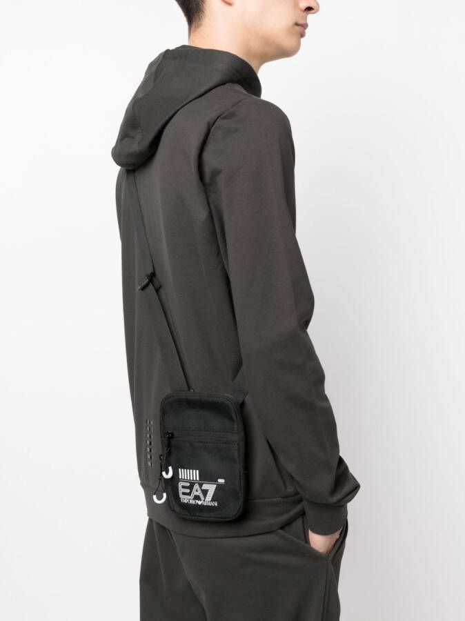 Ea7 Emporio Armani Messengertas met logoprint Zwart