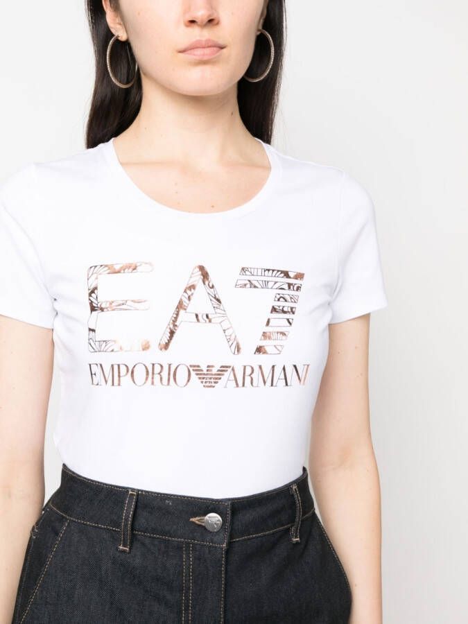 Ea7 Emporio Armani T-shirt met logoprint Wit
