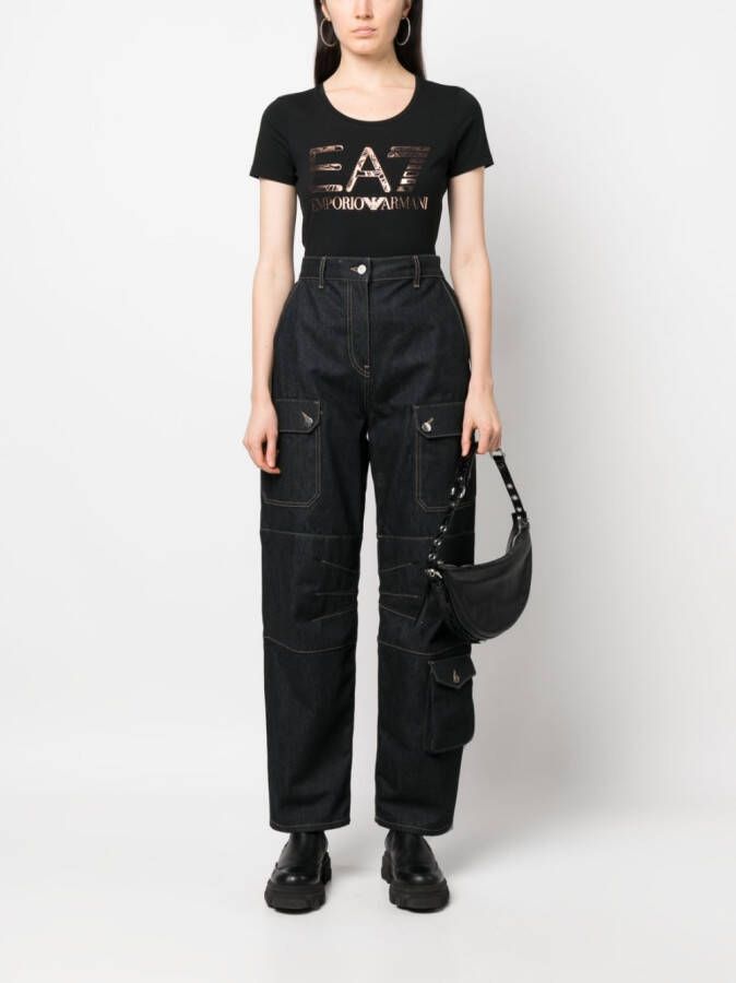 Ea7 Emporio Armani T-shirt met logoprint Zwart