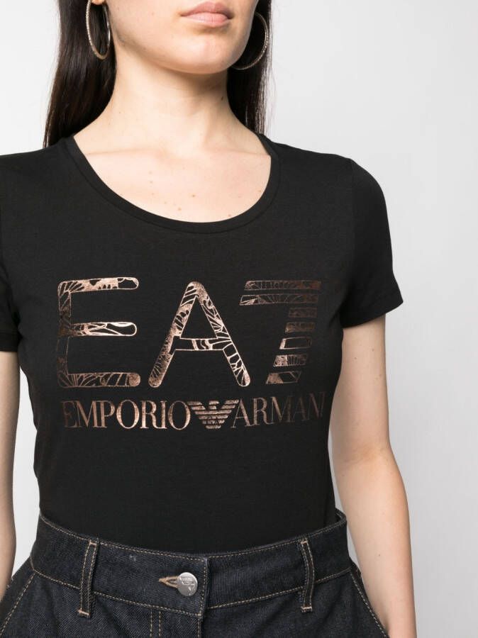 Ea7 Emporio Armani T-shirt met logoprint Zwart