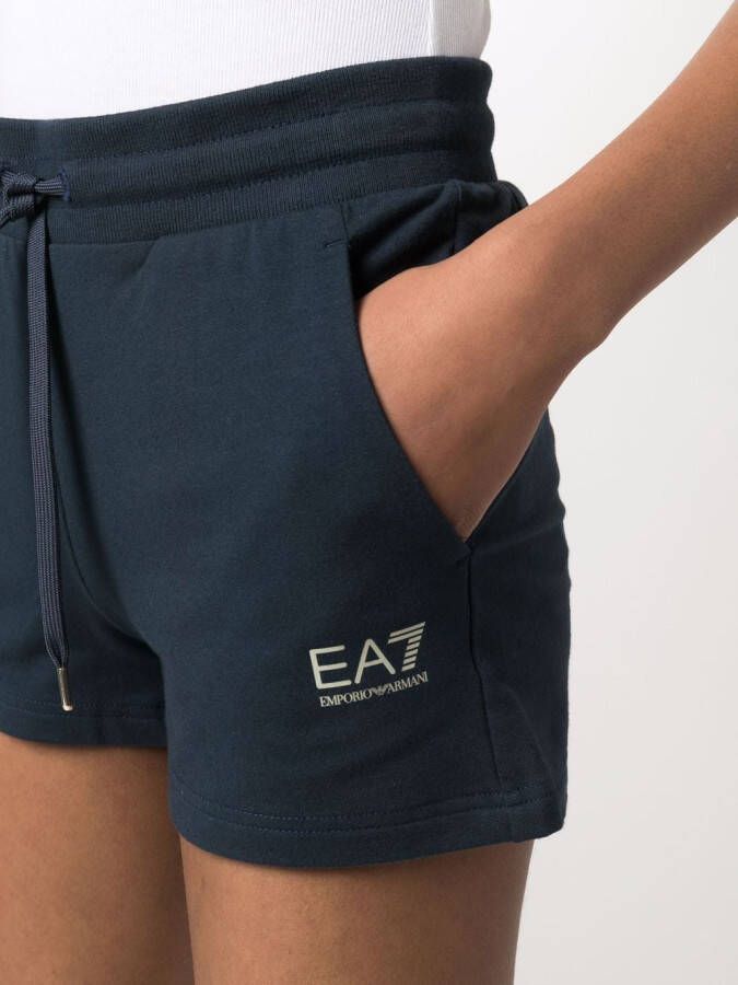 Ea7 Emporio Armani Shorts met logoprint Blauw
