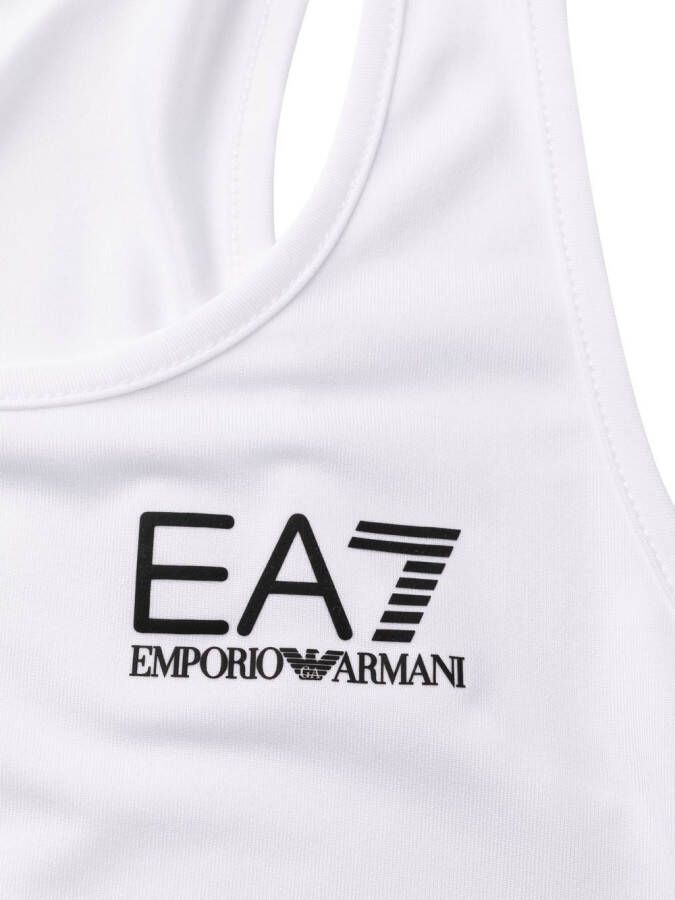 Ea7 Emporio Armani Sport-bh met logoprint Wit