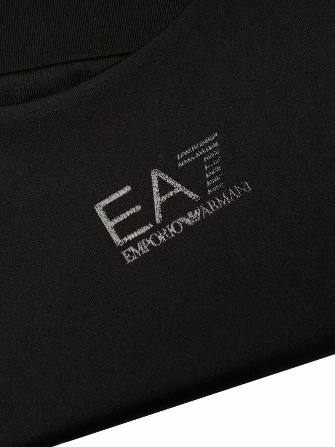 Ea7 Emporio Armani Sport-bh met logoprint Zwart