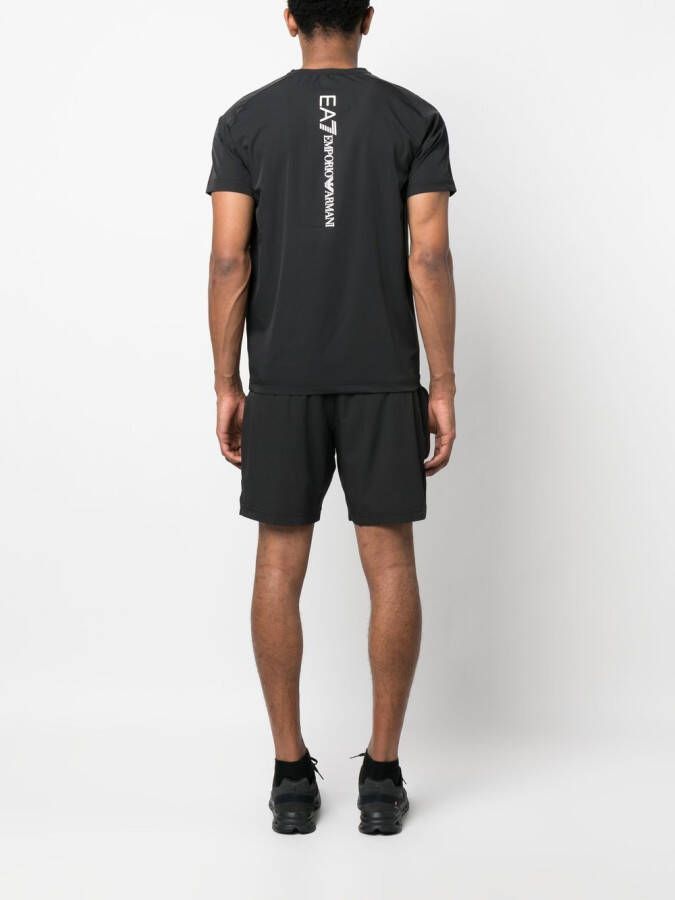 Ea7 Emporio Armani T-shirt en shorts met logoprint Zwart