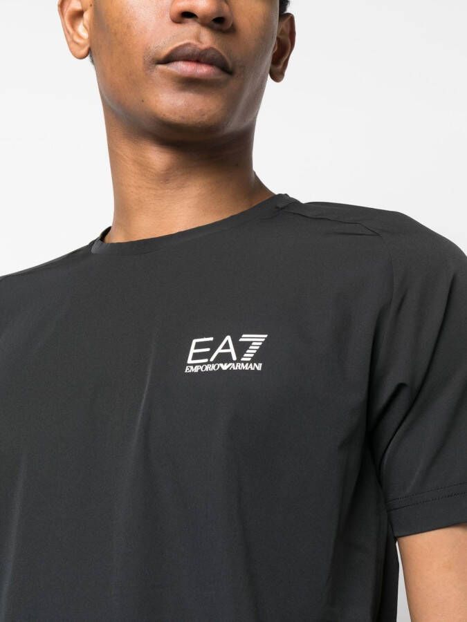Ea7 Emporio Armani T-shirt en shorts met logoprint Zwart