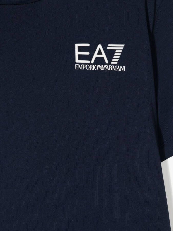 Ea7 Emporio Armani T-shirt met logoprint Blauw