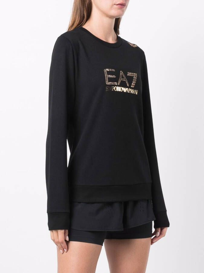 Ea7 Emporio Armani T-shirt met studs Zwart