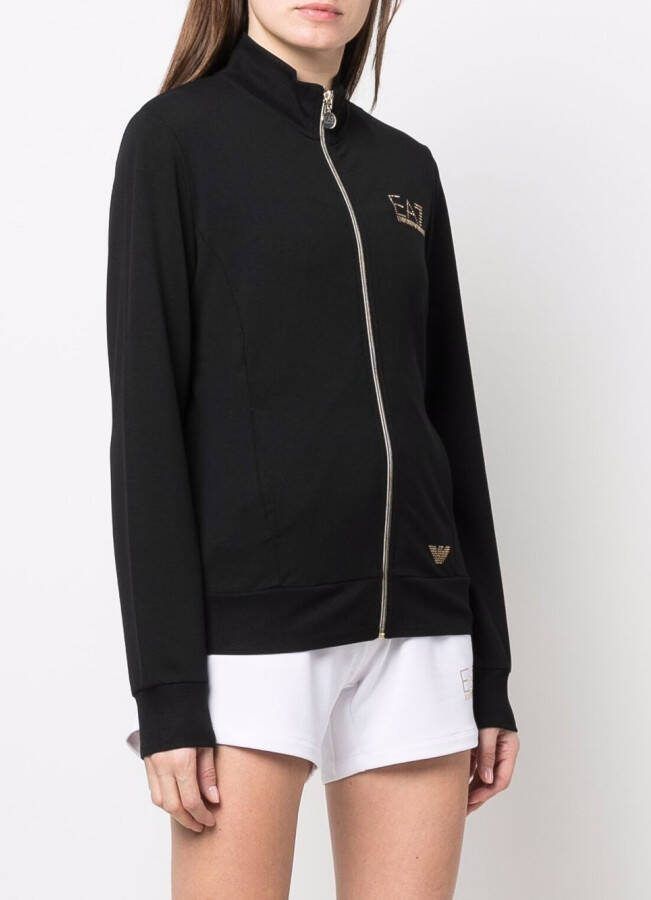 Ea7 Emporio Armani Trainingsjack met logo van studs Zwart