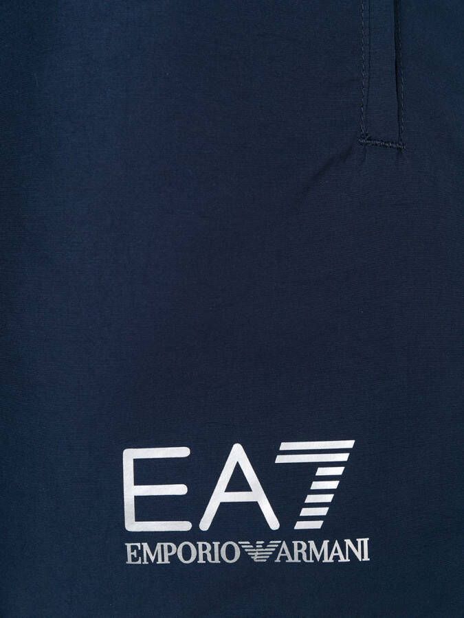Ea7 Emporio Armani zwembroek met logoprint Blauw