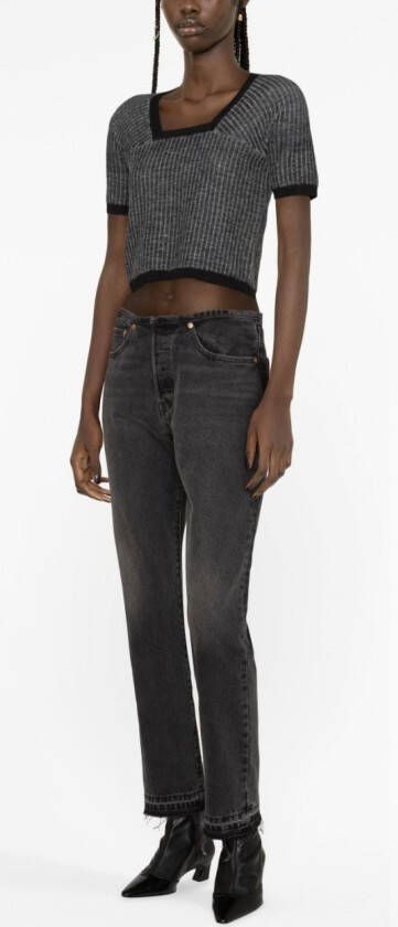 Eckhaus Latta Cropped T-shirt Grijs