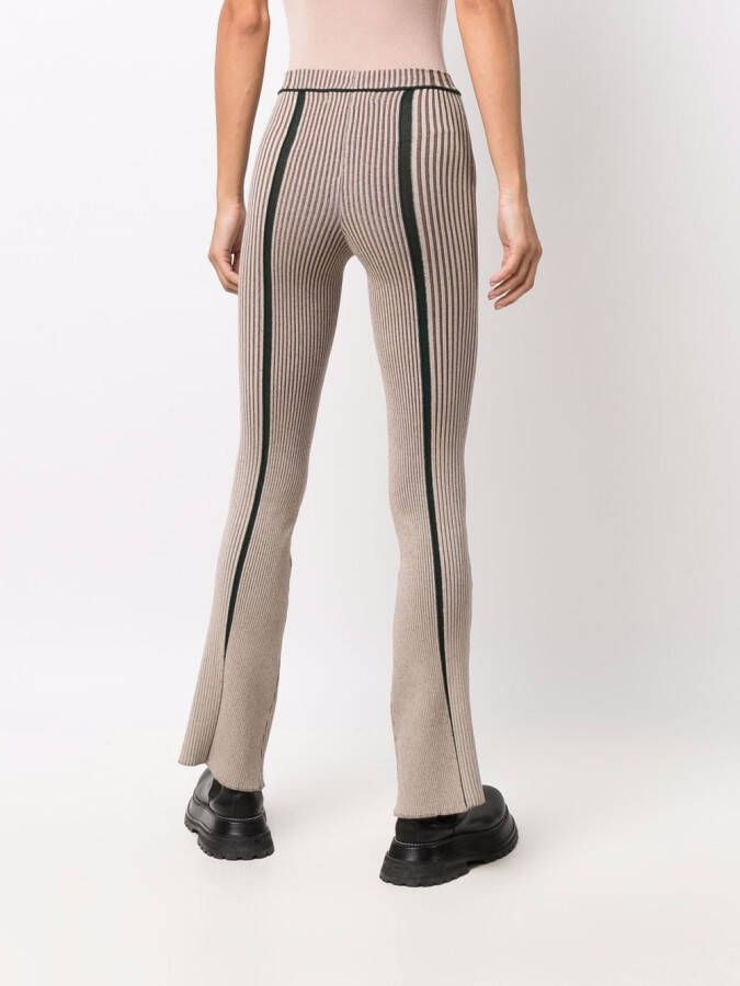 Eckhaus Latta Gestreepte legging Beige