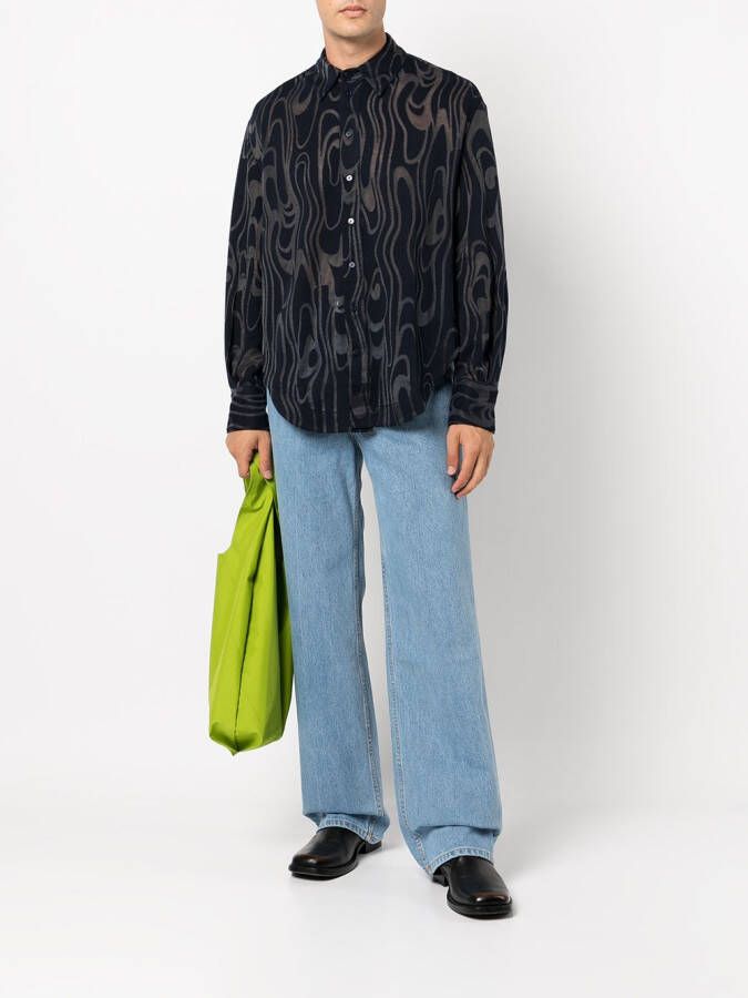 Eckhaus Latta Jeans met wijde pijpen Blauw