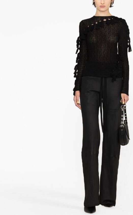 Eckhaus Latta Semi-doorzichtige top Zwart