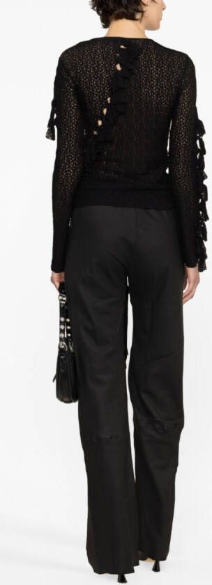 Eckhaus Latta Semi-doorzichtige top Zwart