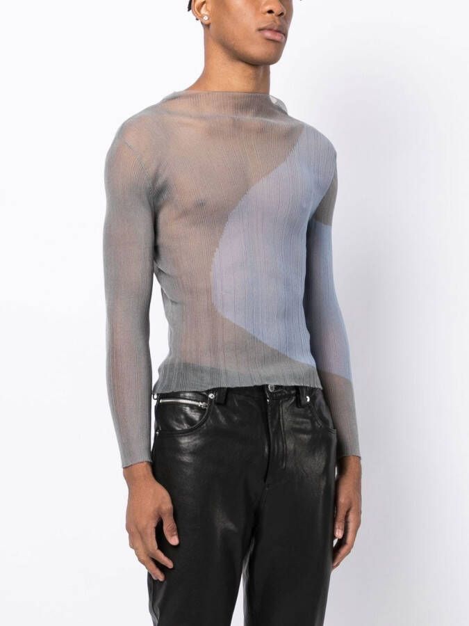 Eckhaus Latta Watercolor top met lange mouwen Blauw