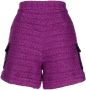 Edward Achour Paris Shorts met tweed zakken Paars - Thumbnail 2