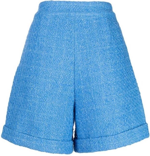 Edward Achour Paris Shorts met wijde pijpen Blauw