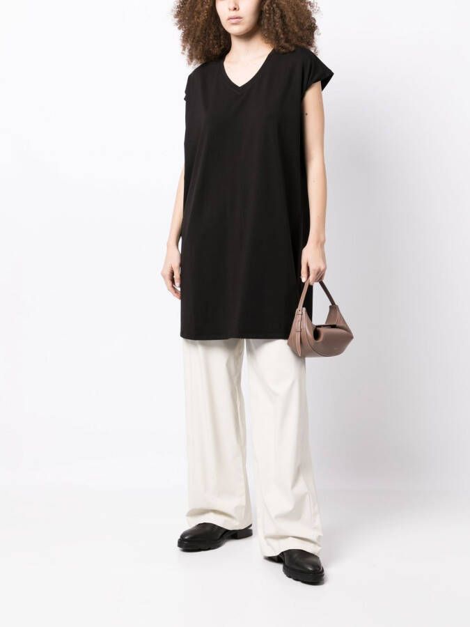 Eileen Fisher Mini-jurk met korte mouwen en V-hals Zwart