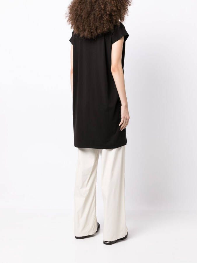 Eileen Fisher Mini-jurk met korte mouwen en V-hals Zwart