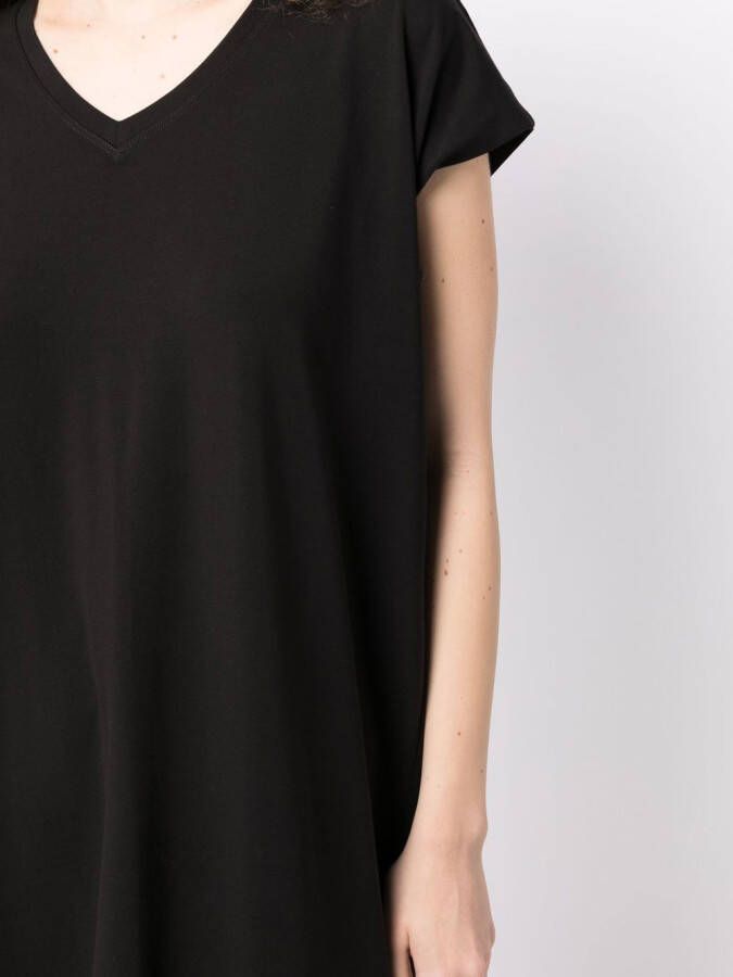Eileen Fisher Mini-jurk met korte mouwen en V-hals Zwart