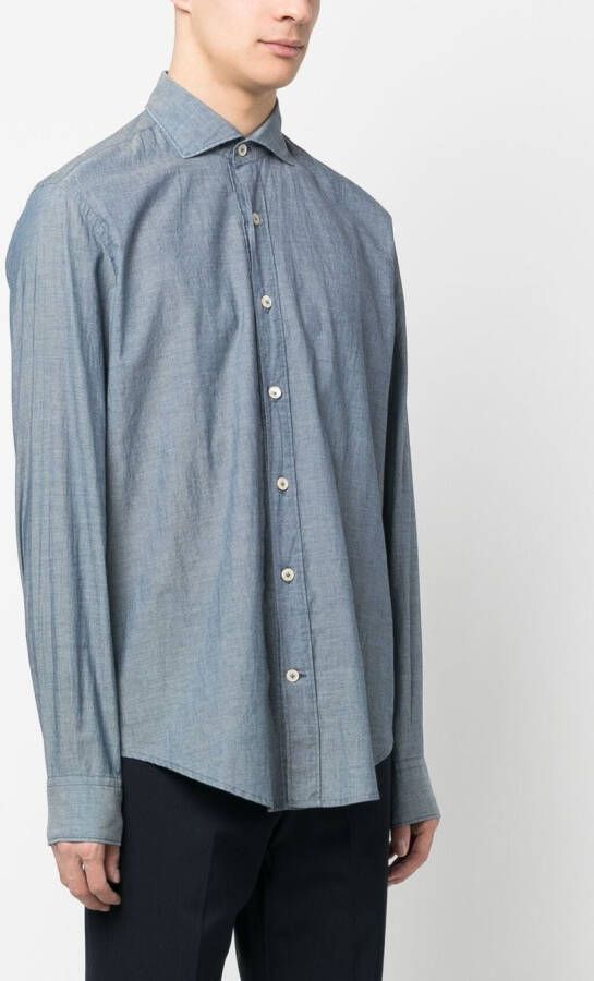 Eleventy Chambray overhemd Blauw