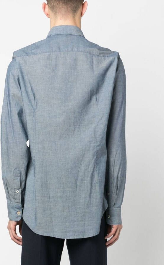 Eleventy Chambray overhemd Blauw
