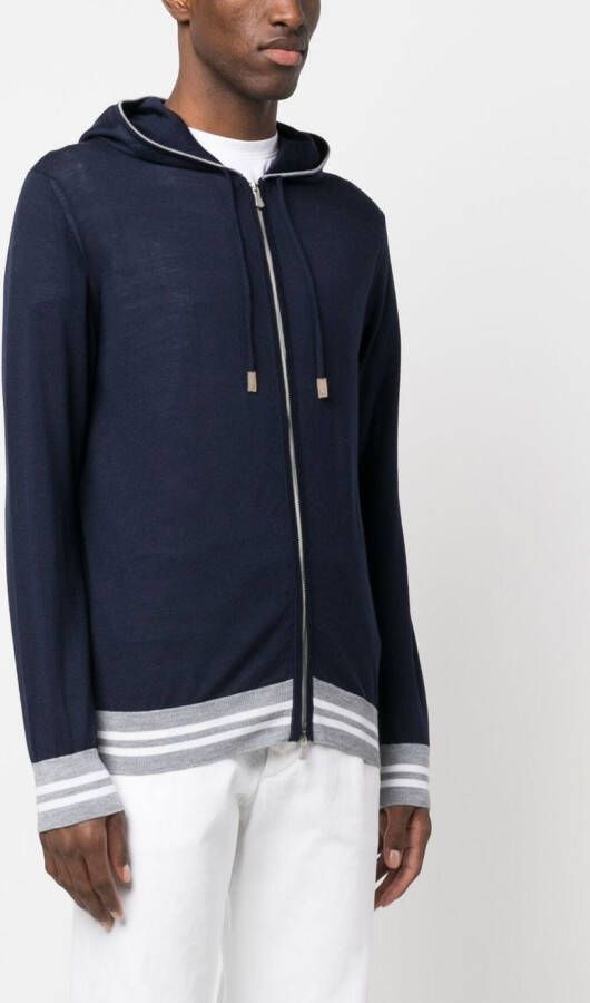 Eleventy Hoodie met rits Blauw
