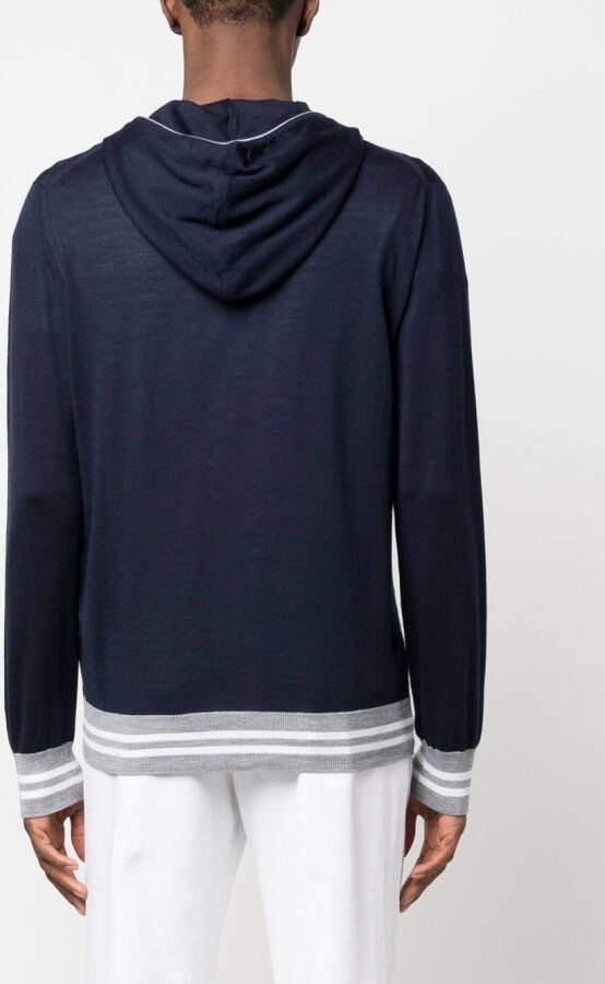 Eleventy Hoodie met rits Blauw