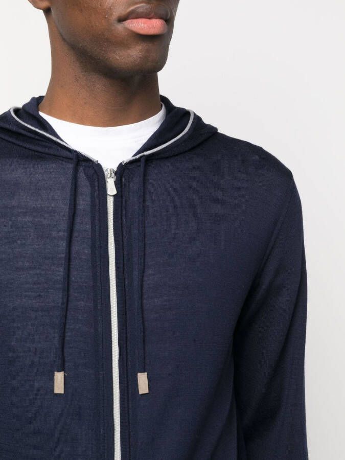 Eleventy Hoodie met rits Blauw