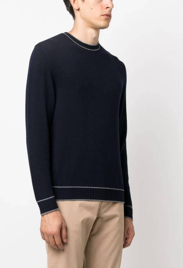 Eleventy Sweater met gestreept-detail Blauw