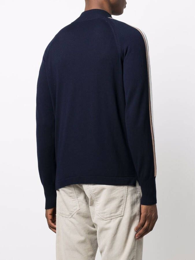 Eleventy Sweater met streepdetail Blauw