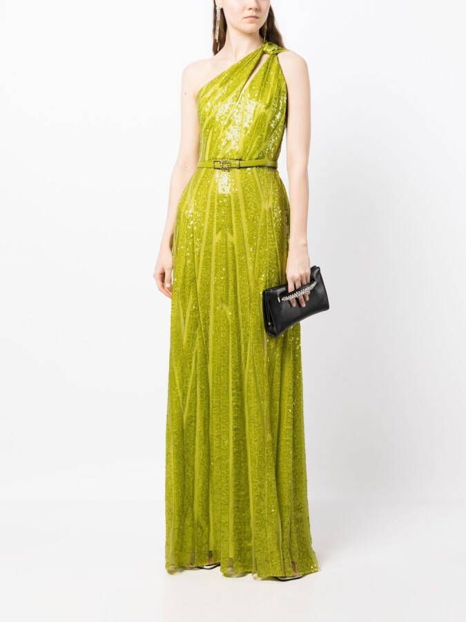 Elie Saab Asymmetrische avondjurk Groen