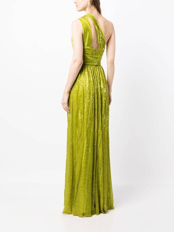 Elie Saab Asymmetrische avondjurk Groen