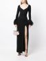 Elie Saab Avondjurk met veren afwerking Zwart - Thumbnail 2