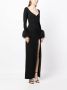 Elie Saab Avondjurk met veren afwerking Zwart - Thumbnail 3