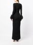 Elie Saab Avondjurk met veren afwerking Zwart - Thumbnail 4