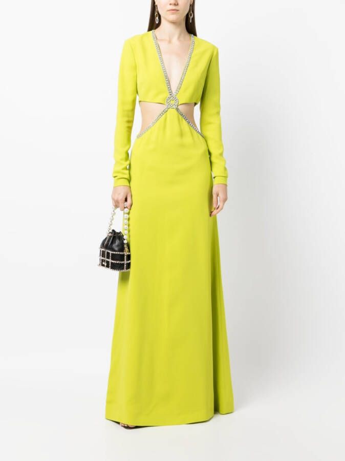 Elie Saab Uitgesneden jurk Groen