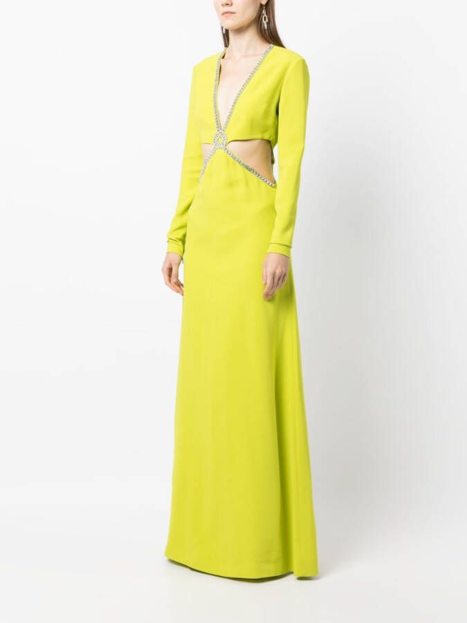 Elie Saab Uitgesneden jurk Groen