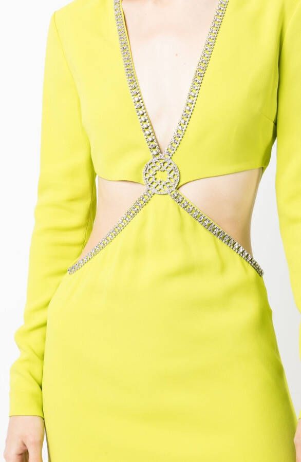 Elie Saab Uitgesneden jurk Groen