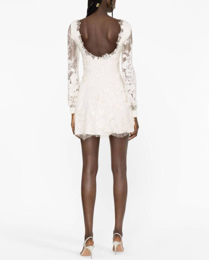 Elie Saab Mini-jurk met pailletten Wit