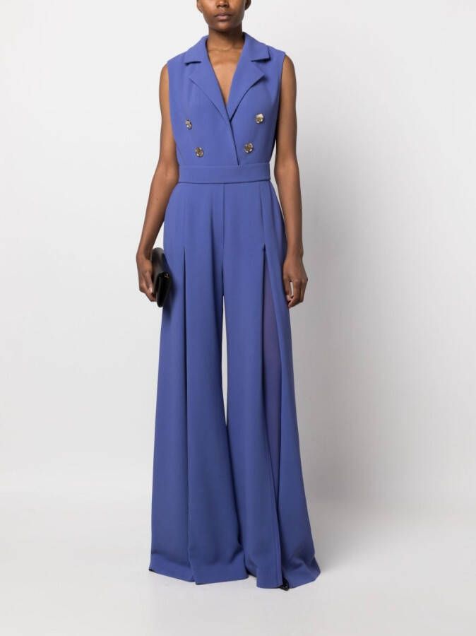 Elie Saab Jumpsuit met wijde pijpen Paars